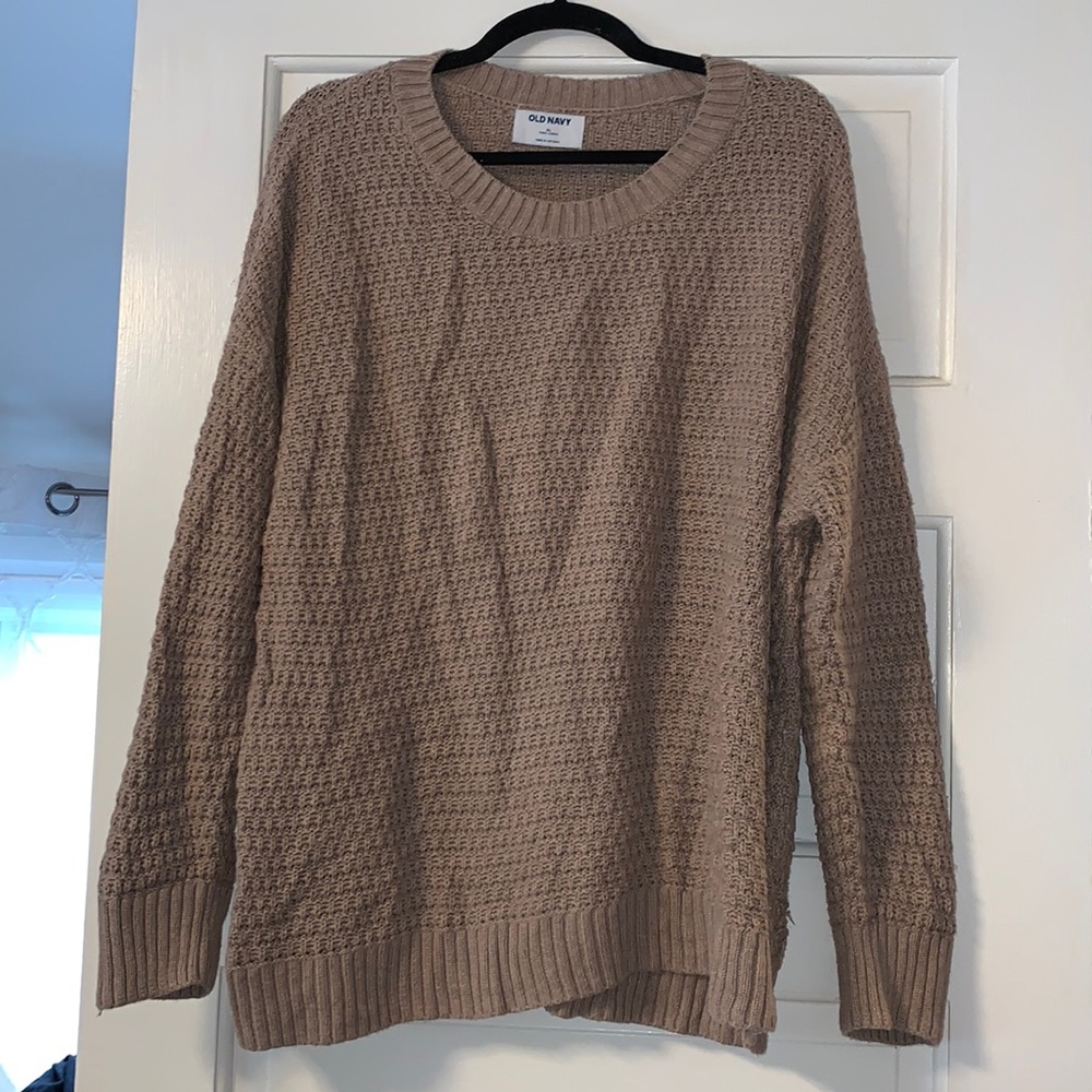 XL Old Navy Tunic Length tan sweater